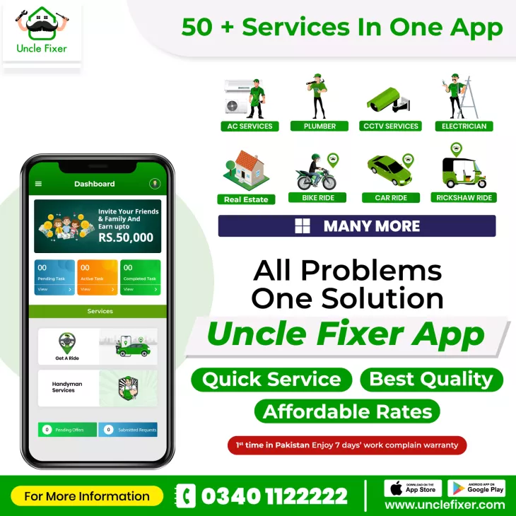  Uncle Fixer is a team of experts serving their customers in several areas.