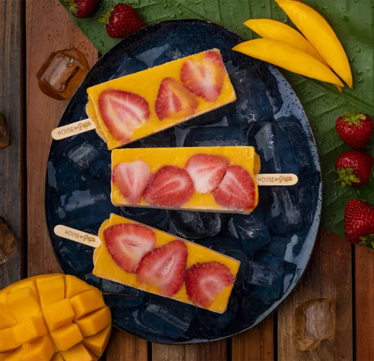 mango and strawberry ice cream