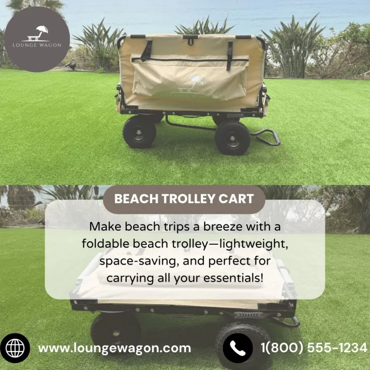 beach trolley cart, foldable beach trolley
