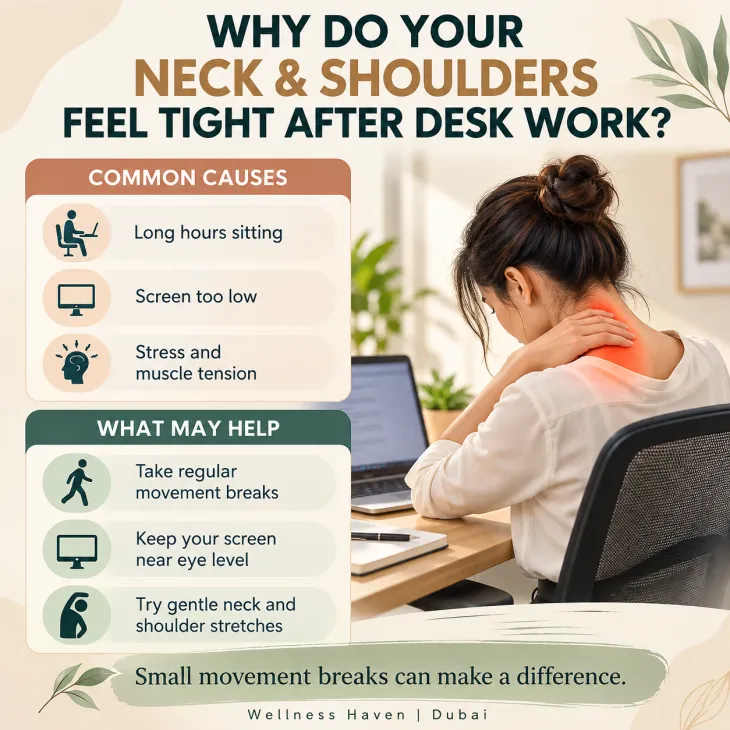 Neck and shoulder tightness from desk work 