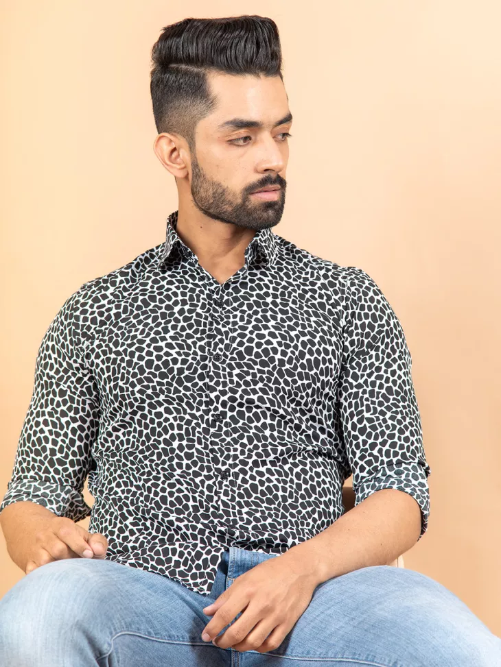abstract tiger printed shirt