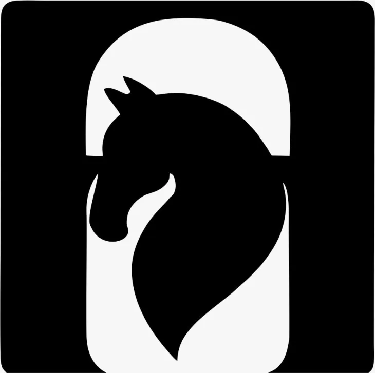 “Stylish black horse logo icon”