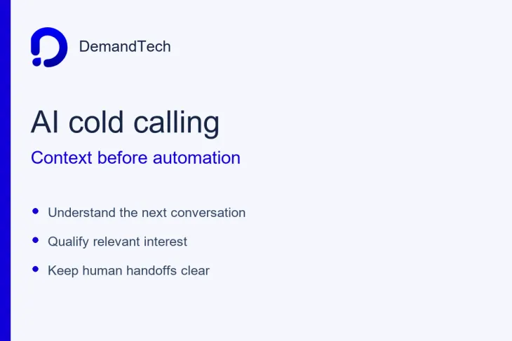 AI cold calling context and human handoffs