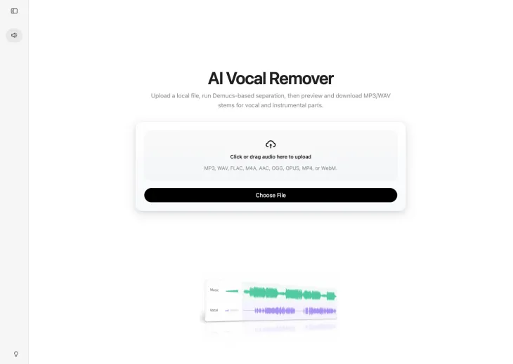 AI Vocal Remover browser tool