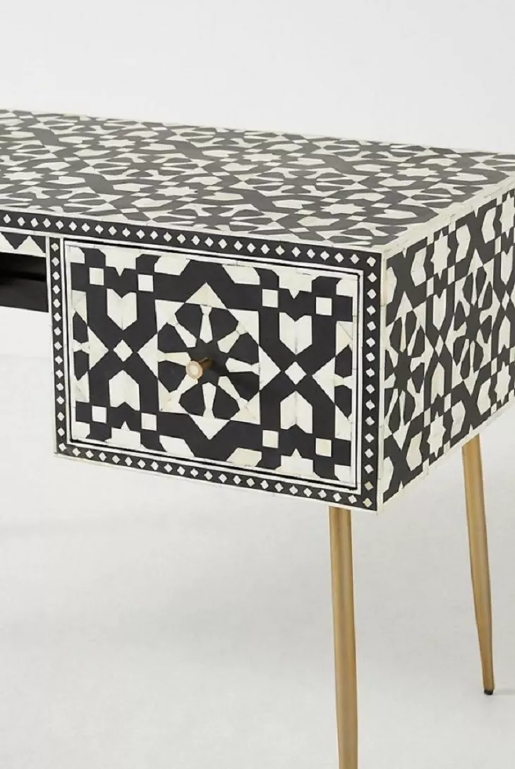 bone inlay moroccan desk