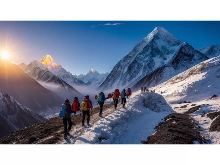 manaslu cricuit trek with mountain view
