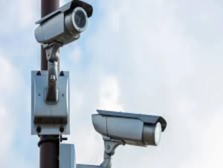 CCTV surveillance camera installed for security monitoring on building exterior