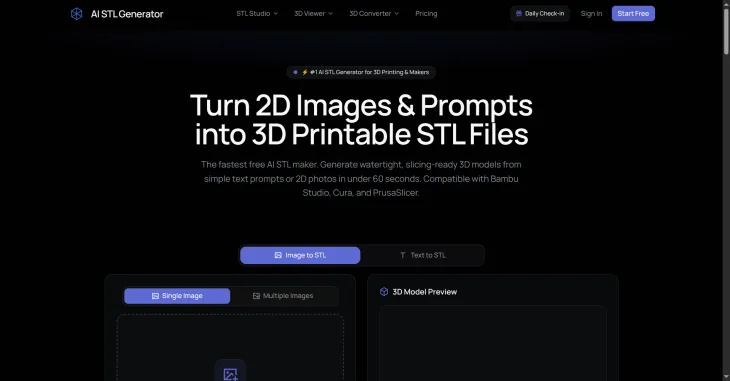 AI STL Generator turns text and images into 3D printable STL models