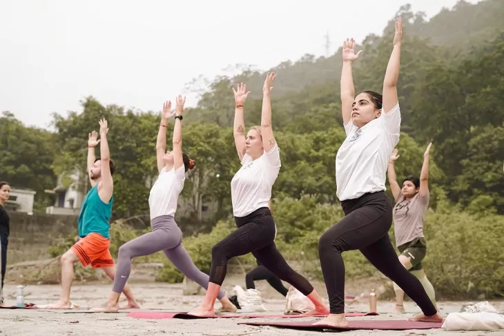 beach yoga