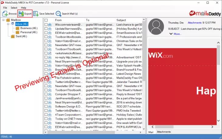 mbox to pst converter