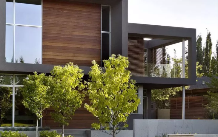 Contemporary facades that have the appearance of wood