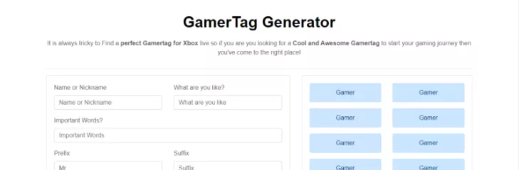 GAMERTAG GENERATOR