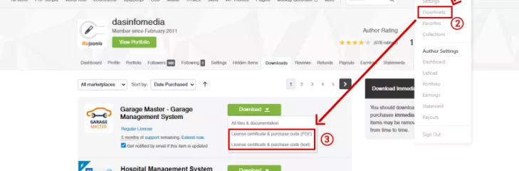 how to find codecanyon purchase key 