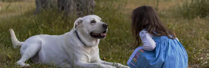 niña y perro