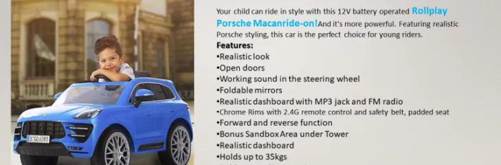 Rollplay Porsche Macan Kids Car
