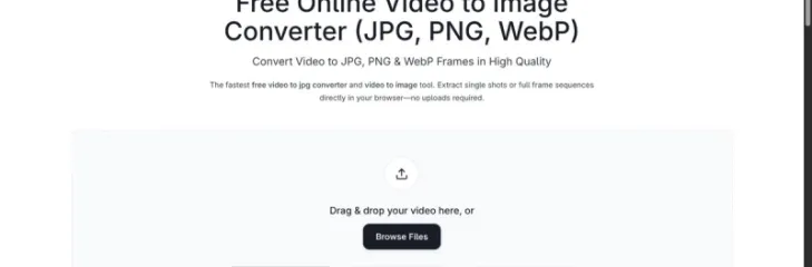 Video2Jpg converts video frames to JPG images in the browser